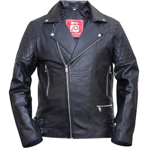 Férfi Cross Zip Brando bőrkabát