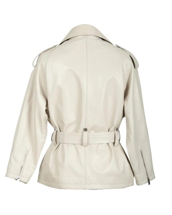 Női Cleo White Biker báránybőr bőrdzseki - Image 2
