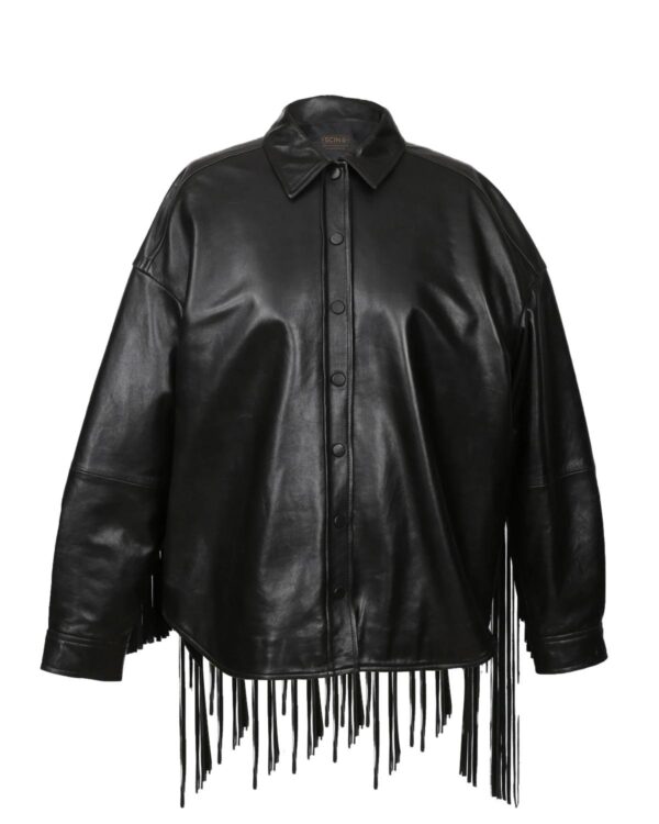 Női Cowgirl Fringe báránybőr ingkabát