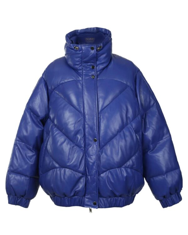 Női Lisa túlméretezett Puffer Bomber báránybőr bőrdzseki