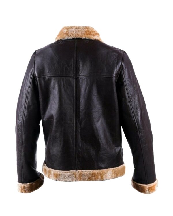 Férfi Aviator báránybőr Shearling bőrkabát - Image 3