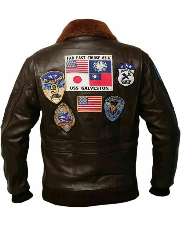Férfi Aviator Tom Cruise báránybőr bőrdzseki - Image 3