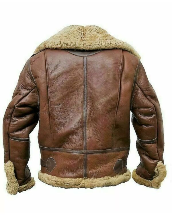 Férfi pilóta repülő B3 Aviator bőrkabát - Image 3