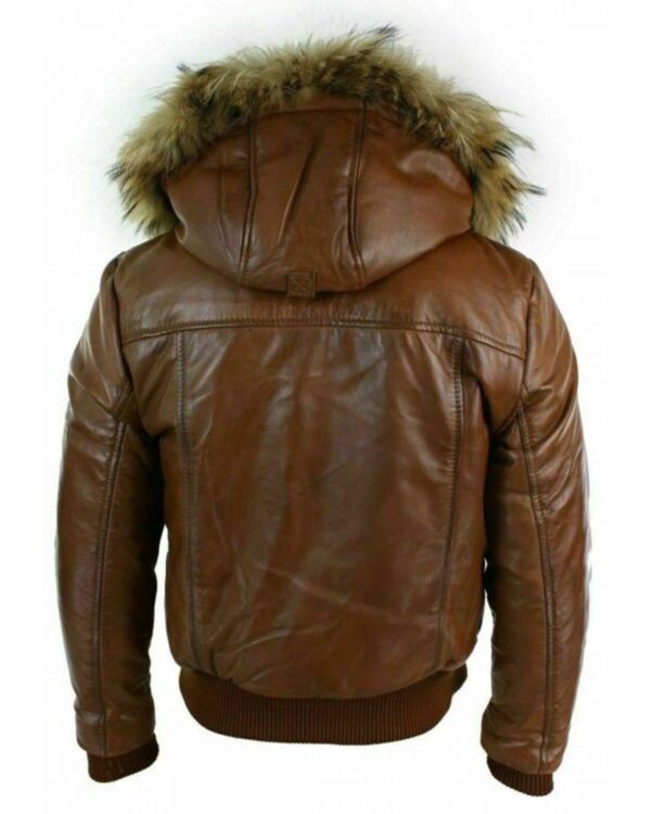 Archie Puffer Bomber bőrkabát - Image 4