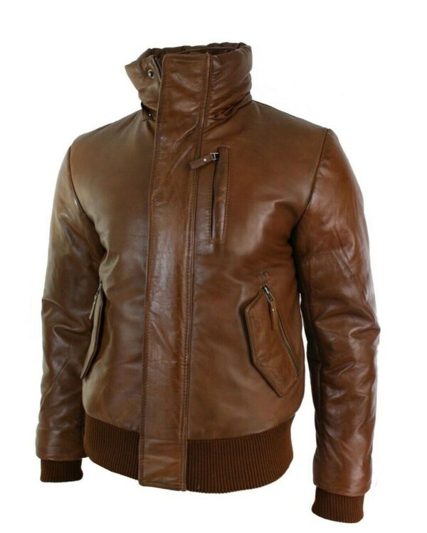 Archie Puffer Bomber bőrkabát - Image 3