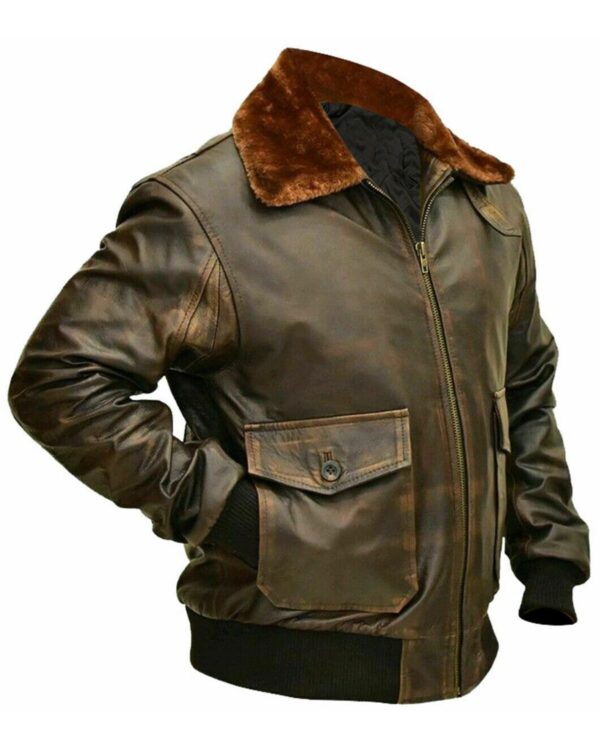 Férfi G1 Aviator A2 Bomber bőrkabát - Image 3