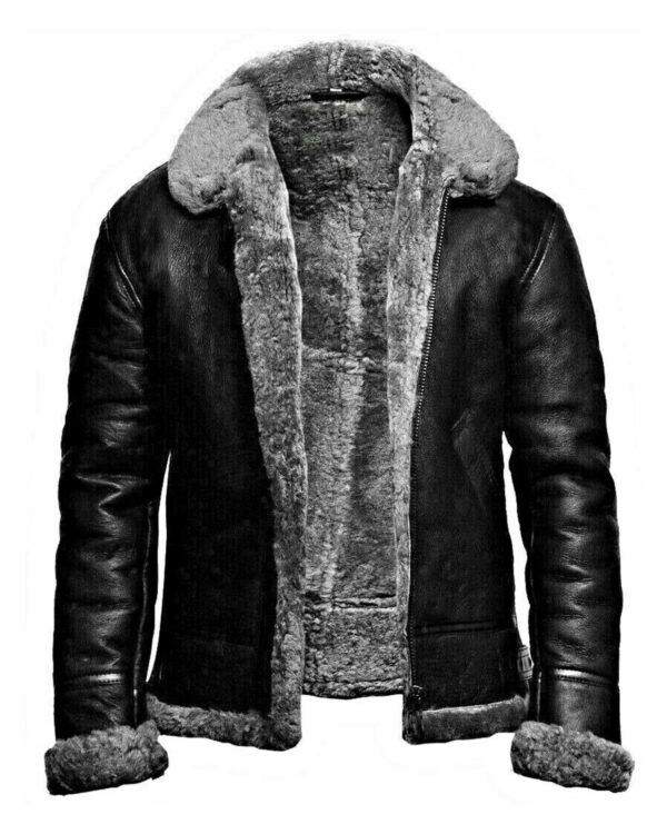 Férfi RAF Aviator Pilot Flying B3 bomber bőrkabát