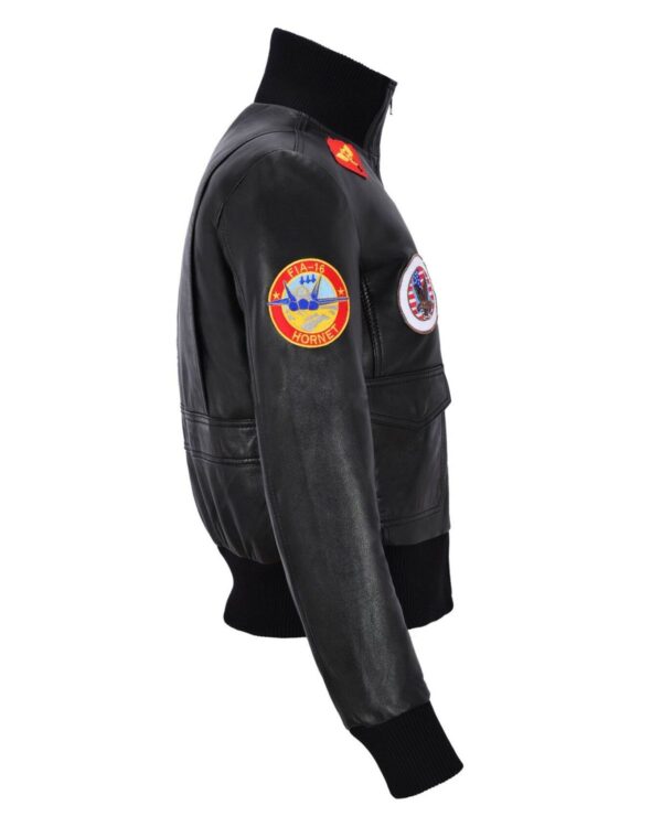Női Aviator Bomber természetes bőrdzseki - Image 3