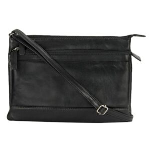 Női, két felső cipzáras zseb, valódi bőrből készült kis Crossbody táska a BUNERI-től