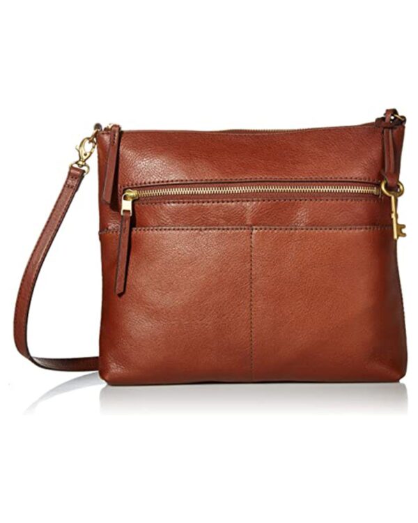 Női barna állítható/levehető Crossbody valódi bőrtáska a BUNERI-től