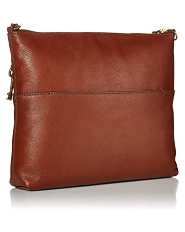 Női barna állítható/levehető Crossbody valódi bőrtáska a BUNERI-től - Image 4