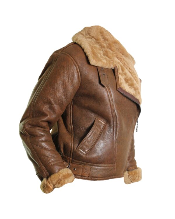 Női Bomber Aviator természetes bőrdzseki - Image 3