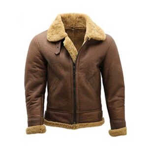 Férfi Shearling báránybőr pilótakabát Velúr bőrkabát