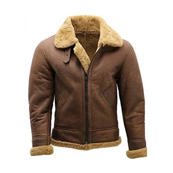 Férfi Shearling báránybőr pilótakabát Velúr bőrkabát