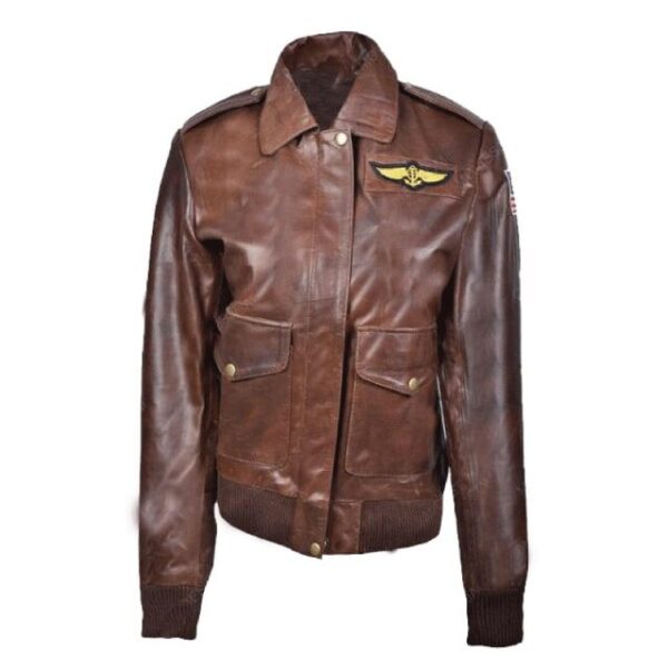 Női Flight Aviator Bomber báránybőr bőrdzseki