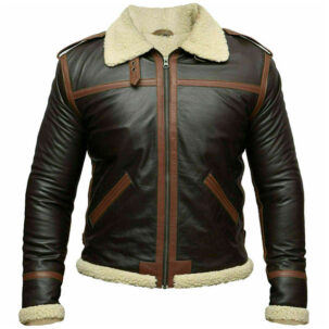 RAF B-3 Bomber Distressed Brown Flight Aviator bőrkabát