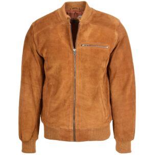BUNERI Bézs Valódi Velúr Bőr Bomber Varsity Dzseki