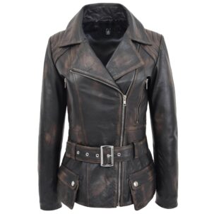 BUNERI Rub-Off Valódi Bőr Biker Dzseki