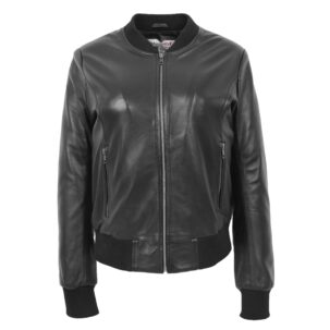 BUNERI Fekete Bőr Varsity Bomber Dzseki